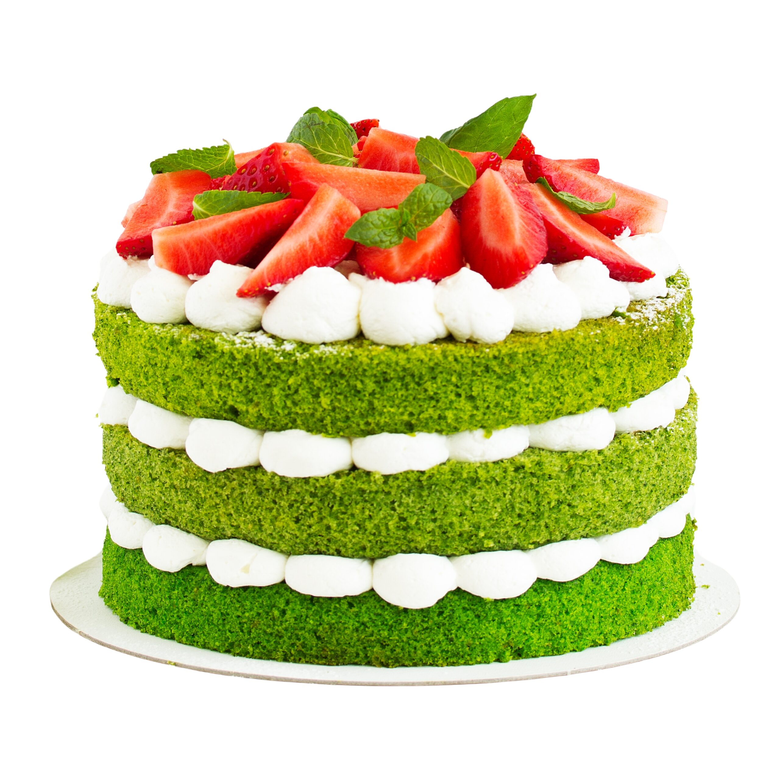 Green Velvet Spinach Strawberry Cake